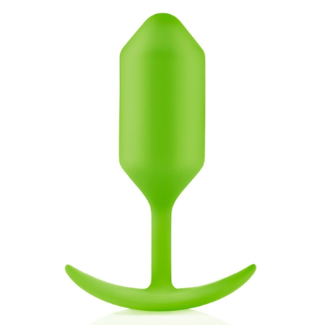 b-Vibe Snug Plug 3 — Weighted Silicone Butt Plug, Lime - BV5154