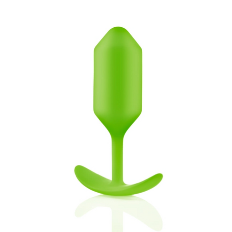 b-Vibe Snug Plug 3 — Weighted Silicone Butt Plug, Lime - BV5154