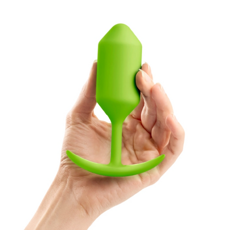 b-Vibe Snug Plug 3 — Weighted Silicone Butt Plug, Lime - BV5154