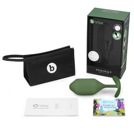 b-Vibe Snug Plug 4 — Weighted Silicone Butt Plug (Army) - BV5161