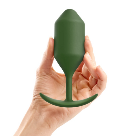 b-Vibe Snug Plug 4 — Weighted Silicone Butt Plug (Army) - BV5161