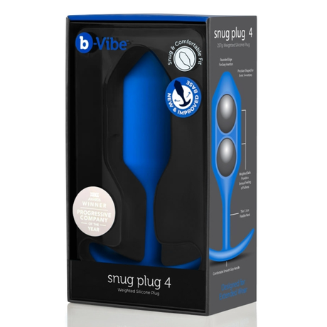 b-Vibe Snug Plug 4 Weighted Anal Plug — Navy - BV5178