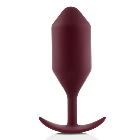 b-Vibe Snug Plug 5 — Weighted Silicone Anal Plug, Dark Red - BV5185