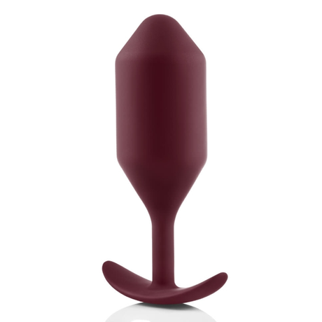 b-Vibe Snug Plug 5 — Weighted Silicone Anal Plug, Dark Red - BV5185