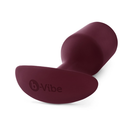 b-Vibe Snug Plug 5 — Weighted Silicone Anal Plug, Dark Red - BV5185