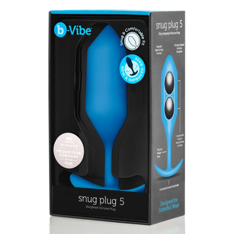 b-Vibe Snug Plug 5 Weighted Butt Plug — Blue - BV5192