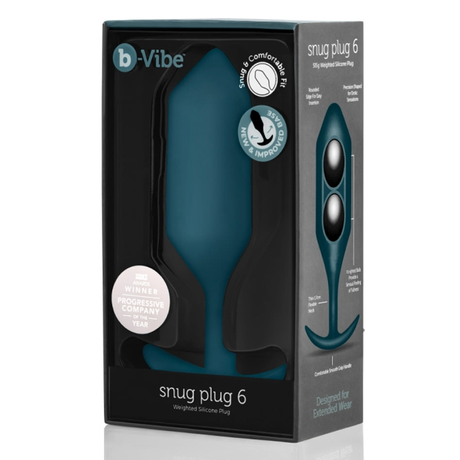 b-Vibe Snug Plug 6 Weighted Silicone Butt Plug — Marine - BV5208