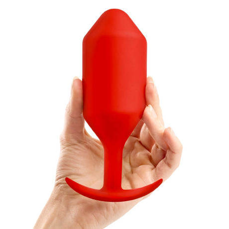 b-Vibe Snug Plug 6 — Weighted Silicone Plug 515 g, Red - BV5215