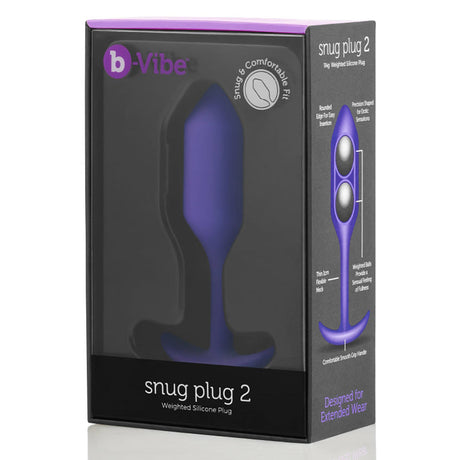 b-Vibe Snug Plug 2 Weighted Anal Plug, Purple - BV6731