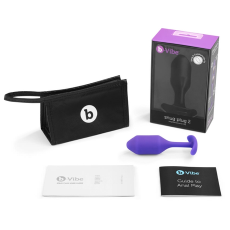 b-Vibe Snug Plug 2 Weighted Anal Plug, Purple - BV6731
