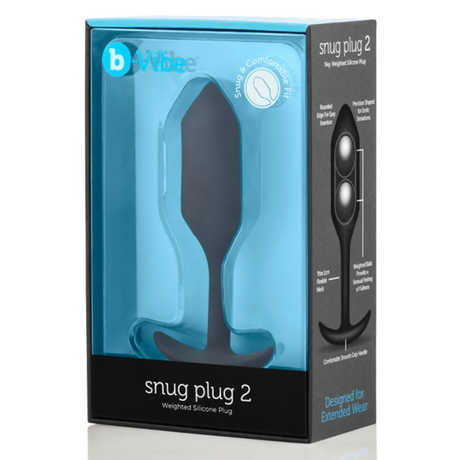 b-Vibe Snug Plug 2 — Weighted Silicone Plug, 4.4 in, Black - BV6748