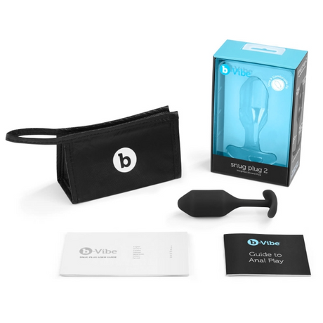 b-Vibe Snug Plug 2 — Weighted Silicone Plug, 4.4 in, Black - BV6748