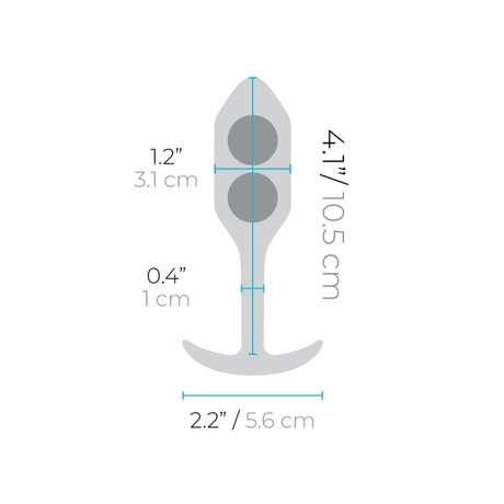 b-Vibe Snug Plug 2 — Weighted Silicone Plug, 4.4 in, Black - BV6748