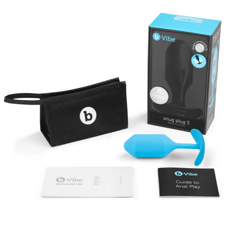 b-Vibe Snug Plug 3 — Weighted Butt Plug, Teal (12.5 cm) - BV6755