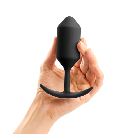 b-Vibe Snug Plug 3 Weighted Silicone Anal Plug — Black, 4.9 in - BV6762