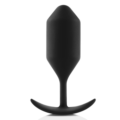 b-Vibe Snug Plug 4 — Black Weighted Silicone Anal Plug - BV6779