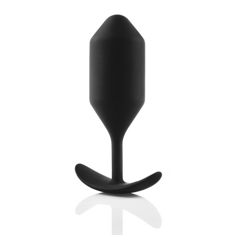 b-Vibe Snug Plug 4 — Black Weighted Silicone Anal Plug - BV6779