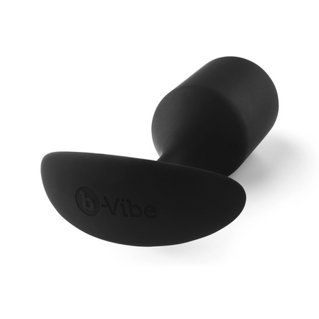 b-Vibe Snug Plug 4 — Black Weighted Silicone Anal Plug - BV6779