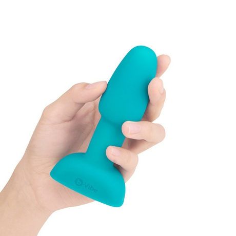 b-Vibe Rimming Plug Petite — Rotating & Vibrating Anal Plug, Teal - BV6786
