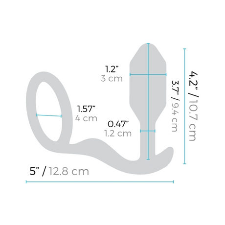 b-Vibe Snug & Tug — Penis Ring and Weighted Butt Plug, Black - BV7039