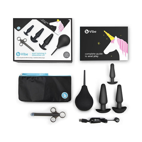 b-Vibe Anal Education Set — 7-Piece Anal Training Kit (Black) - BV7410