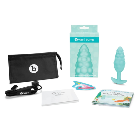 b-Vibe Bump Texture Plug — Mint Textured Vibrating Plug, 10.5 cm - BV7657