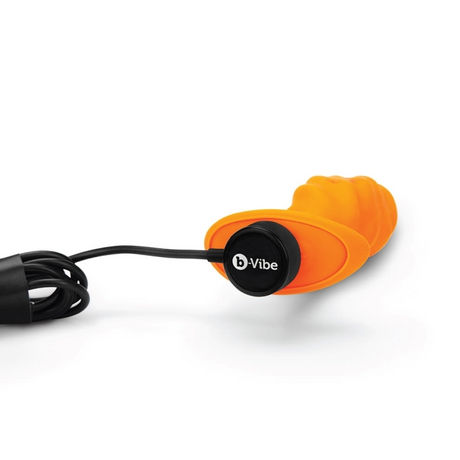 b-Vibe Swirl Texture Plug, Orange — Medium Vibrating Silicone Plug - BV7664