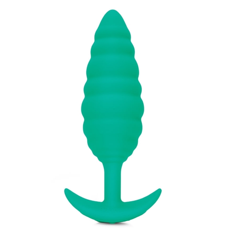 b-Vibe Twist Texture Plug — Textured Anal Plug, Green - BV7671
