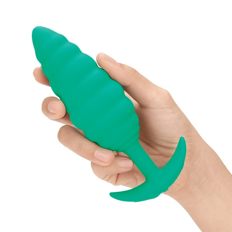 b-Vibe Twist Texture Plug — Textured Anal Plug, Green - BV7671