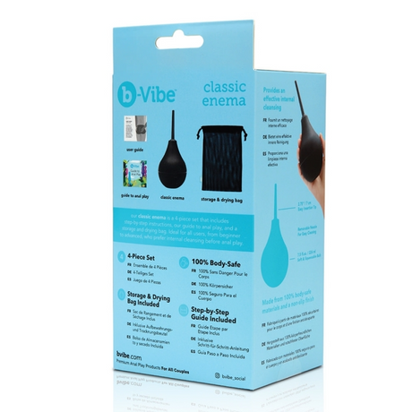 b-Vibe Classic Enema Bulb Set — 4-Piece Enema Bulb with Bag - BV7695