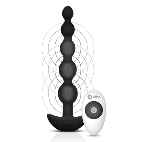 b-Vibe Cinco Anal Beads — Black, 5-Bead Vibrating Set - BV9516