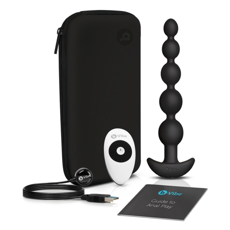 b-Vibe Cinco Anal Beads — Black, 5-Bead Vibrating Set - BV9516