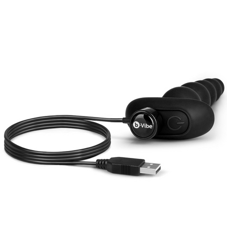 b-Vibe Cinco Anal Beads — Black, 5-Bead Vibrating Set - BV9516