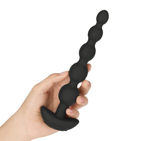 b-Vibe Cinco Anal Beads — Black, 5-Bead Vibrating Set - BV9516