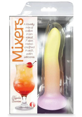 Icon Brands Mixers Tequila Sunrise 8" Dildo — Yellow Orange Pink - IC1329