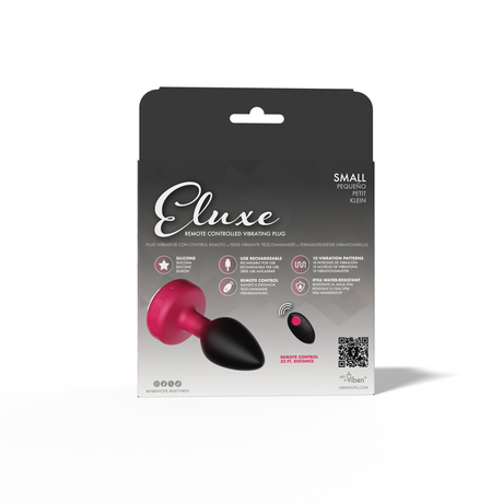 Viben Eluxe Vibrating Anal Plug — Ruby Ombre, Small, Remote - VB-CC9154