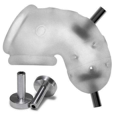 Oxballs AirLock Electro Vented Chastity Cage — Clear Ice - OX-3086-ELEC