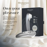Womanizer Pro Clitoral Stimulator — Silver Grey, 11 Levels - WZ6865