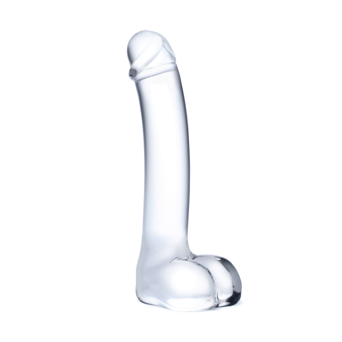 Electric Novelties 7" Curved Glass G-Spot Dildo, Clear - GLAS-153