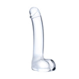 Electric Novelties 7" Curved Glass G-Spot Dildo, Clear - GLAS-153