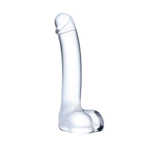 Electric Novelties 7" Curved Glass G-Spot Dildo, Clear - GLAS-153