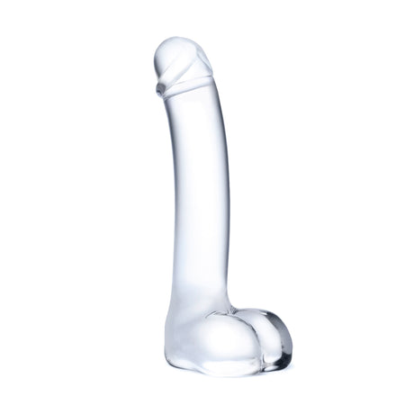 Electric Novelties 7" Curved Glass G-Spot Dildo, Clear - GLAS-153