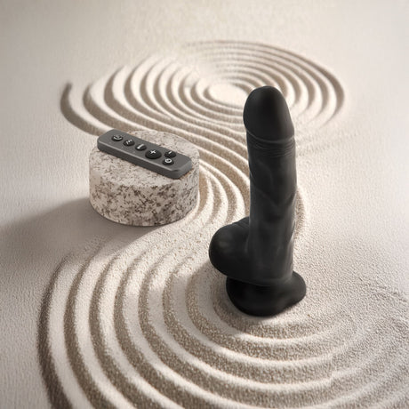 STRAP-ON-ME Rotating & Vibrating Realistic Dildo L — Black - SM7555