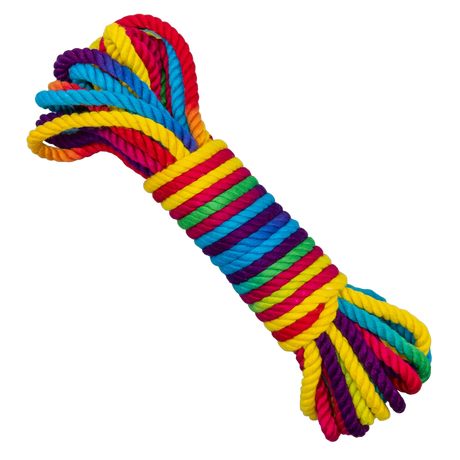 Emojibator Funfetti Rainbow Bondage Rope — 8 m, 6 mm - EM9554