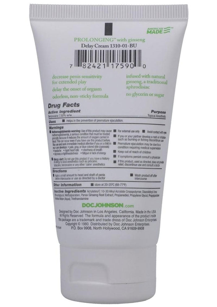 Prolonging Delay Creme for Men - Bulk - 2 Fl. Oz. by Doc Johnson
