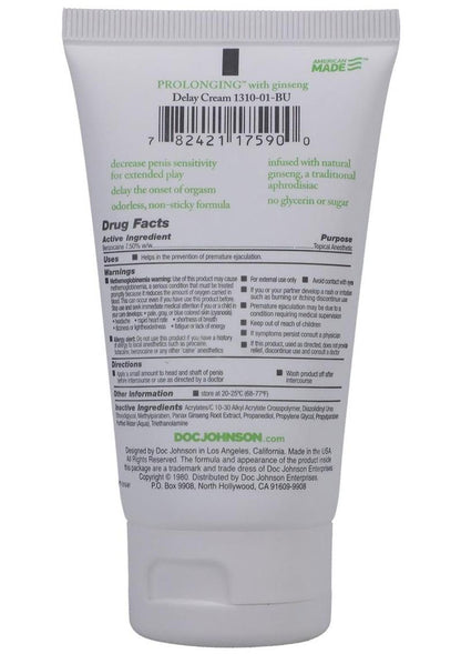 Prolonging Delay Creme for Men - Bulk - 2 Fl. Oz. by Doc Johnson