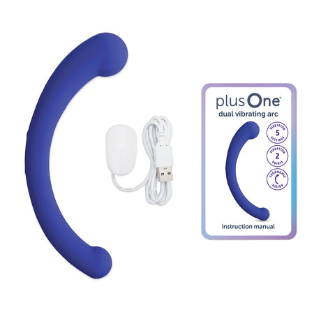 plusOne Dual Vibrating Arc Anal Massager, USB Rechargeable - PO6705