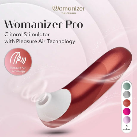 Womanizer Pro Clitoral Stimulator — Bordeaux Red - WZ6889