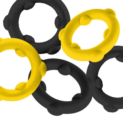 Gearheads 5-Pack Spinner Rings Yellow/Black by OXBALLS
