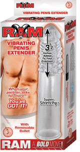 Ram Vibrating Penis Extender - Clear by Nasstoys
